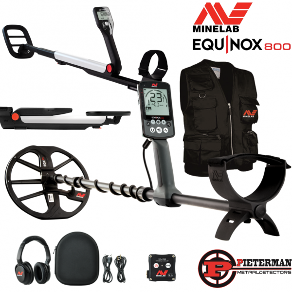 Minelab Equinox 800 actie met gratis go-find 11 metaaldetector en minelab bodyvest gratis.