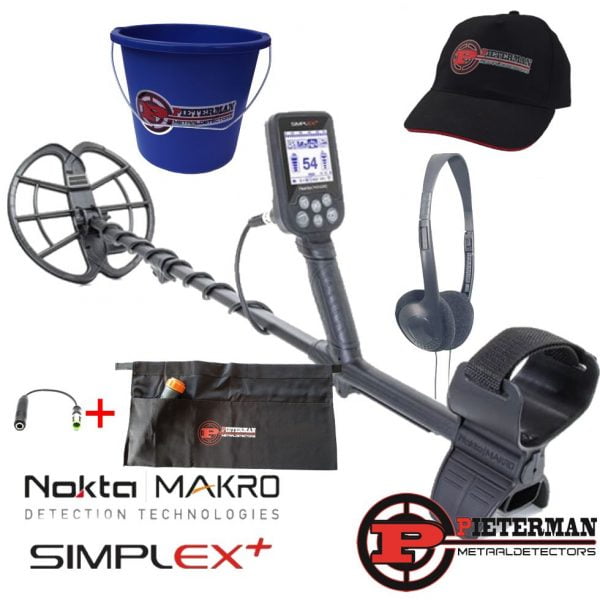Nokta/Makro Simplex met hoofdtelefoon, Pieterman cap, afvalvondstenemmer en cap gratis.
