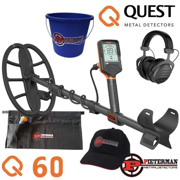 Quest Q60 met draadloze hoofdtelefoon, pieterman vondstentas, vondstenafvalemmer en cap gratis.