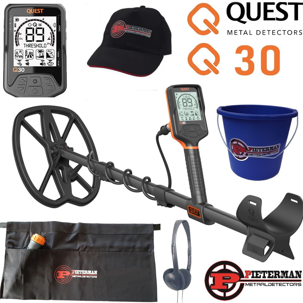 Quest Q30 met pieterman vondstentas, vondstenafvalemmer en cap gratis.