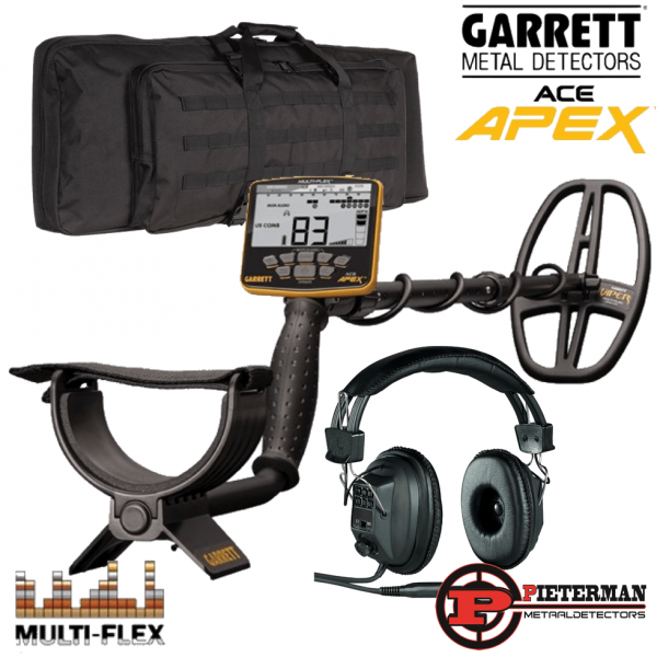 Garrett Ace Apex, met de nieuwste software en professionele backpack gratis.