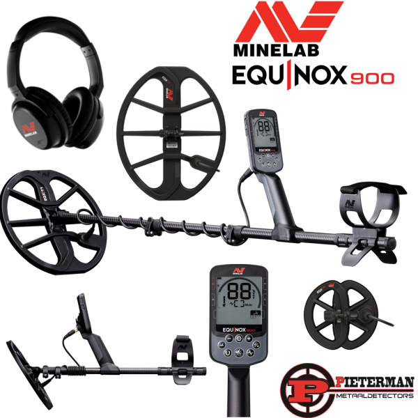 Minelab Equinox 900 multi frequentie metaal­detector met gratis extra 15inch schotel.