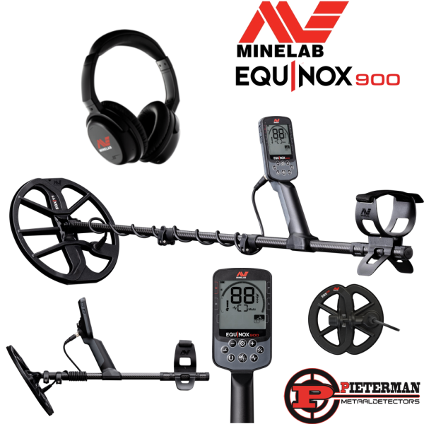 Minelab Equinox 900 (op voorraad) actie met gratis 6 inch zoekschijf, en inclusief draadloze hoofdtelefoon.