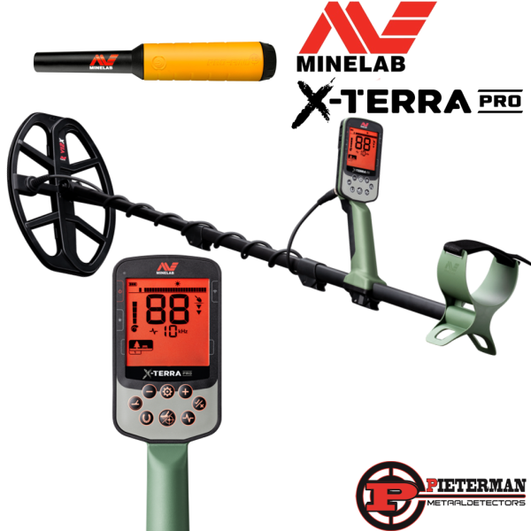 Minelab X-Terra Pro met gratis Pro-Find 15 pinpointer.